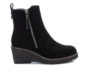 REFRESH Schwarze Wildleder-Stiefeletten -Höhe Keil 6cm