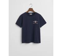 GANT Damen T-Shirt Reg Archive Shield – Evening Blue – Größe S (EU)