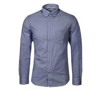 Langarmhemd GANT "REG POPLIN STRIPE SHIRT", Herren, Gr. XXL, N-Gr, blau (persian blau), Web, Obermaterial: 100% Baumwolle, regular fit, Hemden (55094565-XXL) persian blau