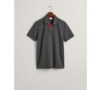 GANT Herren Poloshirt Reg Contrast Pique Rugger, Knopfleiste, Cotton Stretch, Antracit Melange, 4XL