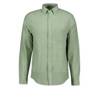GANT Herren Hemd - Regular Cotton Linen Shirt, Leinen-Baumwoll-Mix, einfarbig Grün 4XL