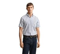 GANT Herren Gestreiftes Kurzarm-Hemd aus Leinenmix (M) VINTAGE Blau