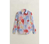GANT Damen Baumwoll Seiden Bluse mit Blumenprint (38) LIGHT Blau