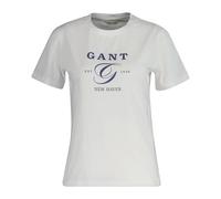 GANT Damen REG Graphic SS T-Shirt, White, Large