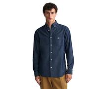 GANT Langarmhemd Reg Indigo BD – Regular Fit, 100% Baumwolle – Herren, Größe S, Dark Indigo