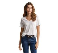 GANT Damen Leinen T-Shirt mit V-Ausschnitt (XS) Weiß