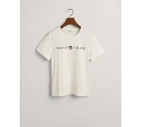 GANT Damen Reg Printed Graphic T-Shirt, Eggshell, M EU