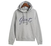 GANT Damen REG Script Hoodie Kapuzenpullover, Light Grey Melange, 36
