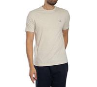 GANT Herren T-Shirt Shield Regular Fit – Rundhals, kurzarm, Baumwolle – Beige (Seed Melange)