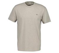 GANT T-Shirt REG Shield SS – Herren, kurzarm, Rundhals, 100% Baumwolle, Beige (Seed Melange) M