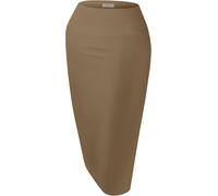 Reg und Übergröße Bleistiftröcke für Damen, unterhalb des Knies, Arbeit, Wochenenden, Date-Nächte, sexy, Büro, Business, figurbetonte Röcke, Taupe, Klein