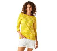 Regatta Bayletta Damen-T-Shirt, Baumwollmischgewebe, leicht, Yellow Mais/White, 40