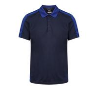 Regatta Contrast Collection TRS174 Herren-Poloshirt, Coolweave, feuchtigkeitsableitend, Marineblau/New Royal, Klein