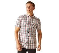 Regatta Herren Mindano Viii Kurzarm-Shirt Kurzärmeliges Hemd, Danger Red/Coronet Blue Check, L