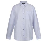 Regatta Primevere Damen-Langarmshirt aus Baumwollmischgewebe, Hortensienblau gestreift, 42