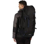 Regatta Unisex Blackfell 3 Expandable Reflective Hardwearing Travel Hiking Rucksack, Black/Surfspray, 60 + 10 Litre