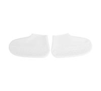 Regen - Abweisende Schuhüberzüge für Regen |Dickes Silikon - rutschfeste Überschuhe halten die Füße trocken |Wiederverwendbare elastische weiße Schutzvorrichtungen für (White M)