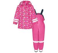 Playshoes - Regenanzug Sterne, Reflektoren, abnehmbare Kapuze, impermeable Bambina, Rosa (pink 18), 7 anni (Taglia Produttore: 128)