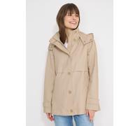 Regen- und Matschjacke CECIL, Damen, Gr. XL (44), crispy camel, Web, Obermaterial: 100% Baumwolle; Futter: 100% Polyester, unifarben, comfort fit normal, ohne Ausschnitt, Bündchen, Jacken, mit Stehkra