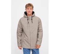 Regen- und Matschjacke DERBE "Passby_plain", Herren, Gr. 3XL, beige (cobblestone_navy), Obermaterial: 100% Polyester; Futter: 100% Polyester, Basic, normal, Bündchen, Jacken, wasserabweisend, winddich