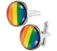 Regenbogen 1 Paar aus Zinklegierung Manschettenknöpfe für Herren