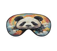 Regenbogen Cartoon Panda Schlafmaske Augenmasken für Schlaf Schlafmaske Schlafmasken für Damen Herren Schlafmaske Verdunkelung Verstellbare Schlafmaske Reise Augenmaske Seitenschläfer Augenmaske