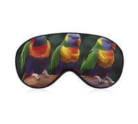 Regenbogen-Papageien-Augenmaske, seitliche Schlafmaske, leichte Augenbinde, Schlafmaske, Nasenpolster und Gummiband für Kinder, Frauen und Männer