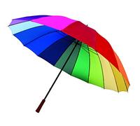 Regenbogen Partnerschirm Golfschirm Regenschirm, Mehrfarbig, XL, 131 cm, farbig, extra groß, Modern, Bunt, Extra groß, Modern
