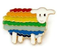 Regenbogen Schaf Anstecker Pride LGBTQ Rainbow Pin Metall 3x2 cm CSD Geschenk
