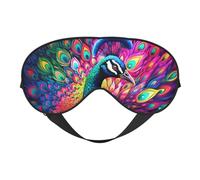 Regenbogen-Schlafmaske, bunte Pfauen-Schlafmaske, Augenmasken zum Schlafen, doppelseitig, Schlafmasken für Damen und Herren, Verdunkelungsaugenabdeckungen zum Schlafen, Reisen