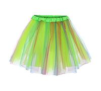 Regenbogen Tüllrock Damen Tutu bunt Tüll Rock Ballet Tanzrock Kurz Ballett Tütü Rockabilly Petticoat Unterrock Tanzkleid Rockabilly 80er Tütü Minirock Karneval Kostüm (01 Grün, One Size)