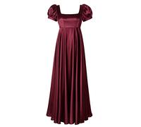 Regency-Kleider für Damen, Bridgerton-Kleid, Jane Austen, Ballkleid, Empire-Taille, burgunderfarben, 46
