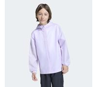Regenjacke ADIDAS SPORTSWEAR "J RAIN JKT", Jungen, Gr. 110, rosa (ice lavender), Obermaterial: 100% Polyester, normal, Jacken Regenjacke, für Kinder, mit climaproof, aus Polyester, in normaler Länge (