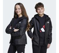 Regenjacke ADIDAS SPORTSWEAR "J RAIN JKT", Jungen, Gr. 152, schwarz, Obermaterial: 100% Polyester, normal, Jacken Regenjacke, für Kinder, mit climaproof, aus Polyester, in normaler Länge (65116951-152