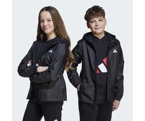 Regenjacke ADIDAS SPORTSWEAR "J RAIN JKT", Jungen, Gr. 152, schwarz, Obermaterial: 100% Polyester, normal, Jacken Regenjacke, für Kinder, mit climaproof, aus Polyester, in normaler Länge (65116951-152