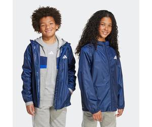 Regenjacke ADIDAS SPORTSWEAR "J RAIN JKT", Mädchen, Gr. 176, blau (dunkelblau), Obermaterial: 100% Polyester, normal, Jacken Regenjacke (79133266-176) dunkelblau