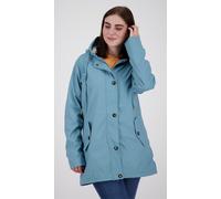 Regenjacke ANKERGLUT "Friesennerz ANKERGLUT HVN", Damen, Gr. 44L, blau (hellblau), Web, Obermaterial: 100% Polyurethan. Futter: 100% Polyester, figurumspielend hüftbedeckend, gerader Abschluss mit Dru