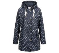 Ankerglut Damen Friesennerz Regenmantel Kapuze Gefüttert Wasserdicht Wetterfest Übergangsjacke #ankerglutwolke Regenjacke, Navy, 46