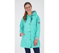Regenjacke ANKERGLUT "Friesennerz ANKERGLUTZAUBER", Damen, Gr. 52 (XXL), blau (türkis), Obermaterial: 100% Polyurethan; Futter: 100% Polyester, figurumspielend, gerader Abschluss mit Druckknopf, Jacke