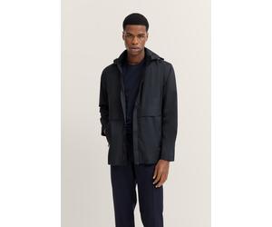 Regenjacke BUGATTI, Herren, Gr. 48, blau (390, marine), 100% Polyester, unifarben, regular fit, normaler Saum, Jacken Regenjacke, mit abtrennbarer Kapuze (40246223-48) 390, marine