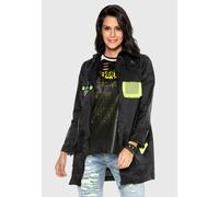 Regenjacke CIPO & BAXX "Mäntel", Damen, Gr. S, schwarz, Stoff, 100% Polyester, unifarben, regular fit normal, Jacken Regenjacke, im modernen Look (78519023-S) schwarz