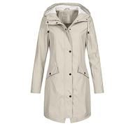Regenjacke Damen Einfarbig Wasserdichte Softshelljacke Gefüttert mit Gestreift Stanzjacke Atmungsaktive Übergangsjacke Frühling Herbst Leichte Kapuzenjacke Reißverschluss Outdoorjacke S-5XL