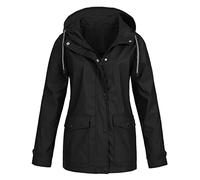 Regenjacke Damen Wasserdicht Atmungsaktiv Leicht Outdoorjacke Windbreaker Packbare Regenmantel mit Kapuze Windjacke Wandern Regenjacken Herbst Winter Übergangsjacke Fahrradjacke Große Größen 5XL