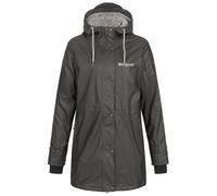Regenjacke DEPROC ACTIVE "Friesennerz ELLESMERE WOMEN", Damen, Gr. 44L, grau (anthrazit), 100% Polyester, figurumspielend, gerader Abschluss mit Druckknopf, Jacken Regenjacke, auch in Großen Größen er