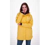 Regenjacke DEPROC ACTIVE "Friesennerz NEW ELLESMERE", Damen, Gr. 36/38 (M), gelb, Web, 100% Polyester, figurumspielend hüftbedeckend, gerader Abschluss mit Druckknopf, Jacken Regenjacke, auch in Große