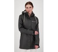 Regenjacke DEPROC ACTIVE "Friesennerz NEW ELLESMERE", Damen, Gr. 36 (S), grau (anthrazit), Web, 100% Polyester, figurumspielend hüftbedeckend, gerader Abschluss mit Druckknopf, Jacken Regenjacke, auch