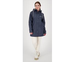 Regenjacke DEPROC ACTIVE "Friesennerz NEW ELLESMERE", Damen, Gr. 50 (XL), blau (navy), 100% Polyester, figurumspielend, gerader Abschluss mit Druckknopf, Jacken Regenjacke, auch in Großen Größen erhäl