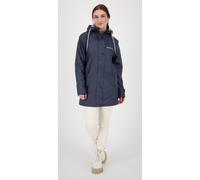 Regenjacke DEPROC ACTIVE "Friesennerz NEW ELLESMERE", Damen, Gr. 50 (XL), blau (navy), Web, 100% Polyester, figurumspielend hüftbedeckend, gerader Abschluss mit Druckknopf, Jacken Regenjacke, auch in
