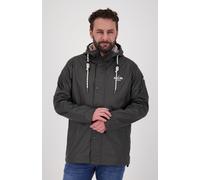 Regenjacke DEPROC ACTIVE "NEPPERMIN MEN", Herren, Gr. M (50), grau (anthra), Web, 100% Polyester, kontrastfarbene Details, unifarben, normal hüftbedeckend, mit Druckknöpfen, Jacken Regenjacke, auch in