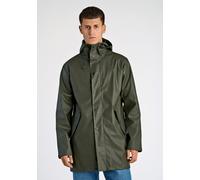 Regenjacke LINDBERGH "Regenmantel Relaxed Fit", Herren, Gr. XXL, grün (dk army), Obermaterial: 100% Polyurethan, unifarben, lässig geschnitten, Jacken Regenjacke (41320452-XXL) dk army